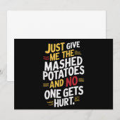 Geef me gewoon de gepureerde aardappels Thanksgivi Kaart (Voorkant / Achterkant)
