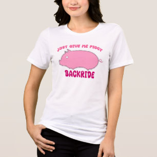 Geef me gewoon een biggetje op de rug Schattig Roz Tri-Blend Shirt