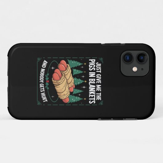 Geef me gewoon varkens in dekens hilarisch kerstfe Case-Mate iPhone case (Achterkant (horizontaal))