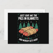 Geef me gewoon varkens in dekens hilarisch kerstfe feestdagenkaart (Voorkant / Achterkant)
