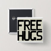 GEEF ME GRATIS HUGS VIERKANTE BUTTON 5,1 CM (Voorkant /achterkant)