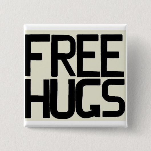 GEEF ME GRATIS HUGS VIERKANTE BUTTON 5,1 CM (Voorkant)