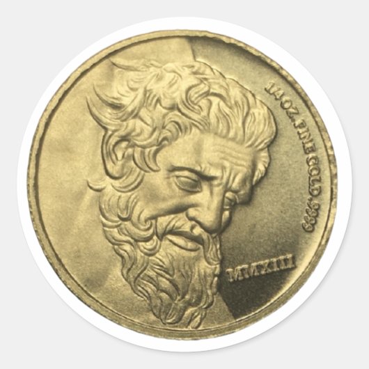 Geef me het goud ronde sticker (Voorkant)