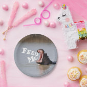 Geef me het voer! Hippo Papieren Bordje (Feest)