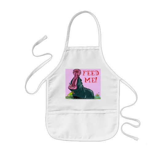 Geef me het voer!  - Hungry Hippo - Apron 4 Kinder Schort (Voorkant)