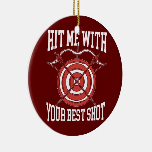 Geef me je beste gebluste Archer Bow-pijl. Keramisch Ornament (Rechts)