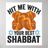 Geef me je beste Shabbat Funyn Hanukkah-eten Poster (Voorkant)