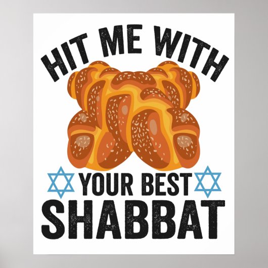 Geef me je beste Shabbat Funyn Hanukkah-eten Poster (Voorkant)