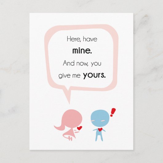 Geef me je hart briefkaart (Voorkant)