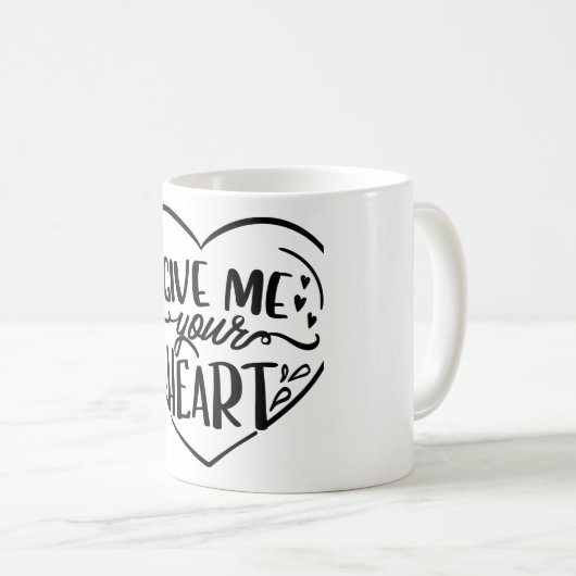Geef me je hart koffiemok (Voorkant rechts)