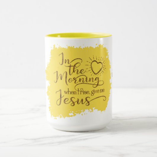 "Geef me Jezus" 15 oz Combo Mok (geel) (Midden)