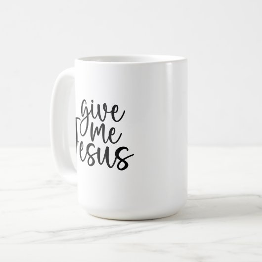 Geef me Jezus Coffee Tea Mok (Voorkant links)
