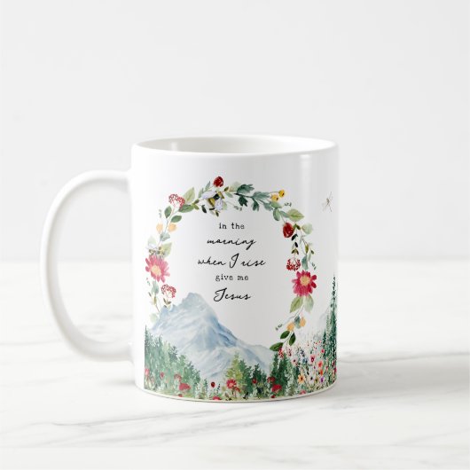 Geef me Jezus | Mountain Wildflower Monogram Koffiemok (Links)