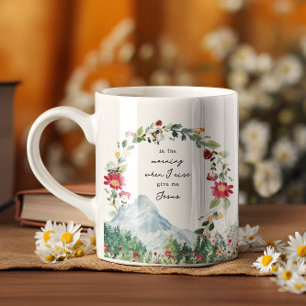 Geef me Jezus   Mountain Wildflower Monogram Koffiemok