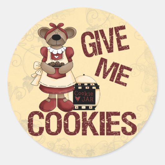 Geef me koekjes ronde sticker (Voorkant)