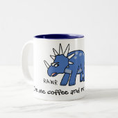 Geef me koffie en niemand raakt gewond! Coffee Mug Tweekleurige Koffiemok (Voorkant links)