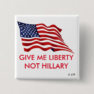 GEEF ME LIBERTY NIET HILLARY VIERKANTE BUTTON 5,1 CM