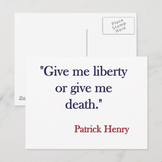 Geef me Liberty of geef me dood Patrick Henry Briefkaart (Voorkant / Achterkant)