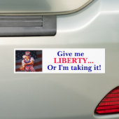 Geef me LIBERTY... of ik neem het aan. Bumpersticker (Op auto)