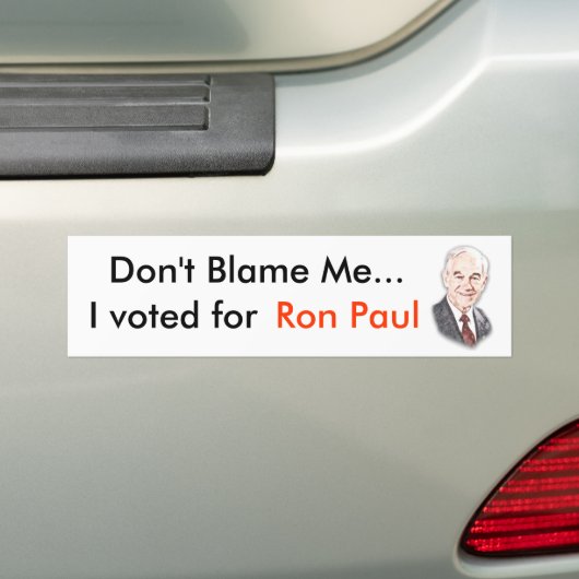Geef me niet de schuld, Bumpersticker (Op auto)
