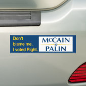 Geef me niet de schuld. Ik heb goed gestemd. Bumpersticker (Op auto)