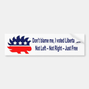 Geef me niet de schuld, ik stemde tegen Libertaria Bumpersticker
