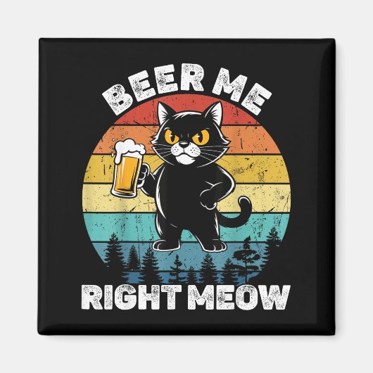 Geef me nu bier Grappige kat drinkende humor  Magneet (Voorkant)