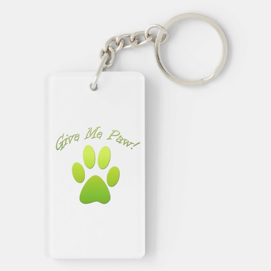 Geef me Paw groen Sleutelhanger (achterkant)