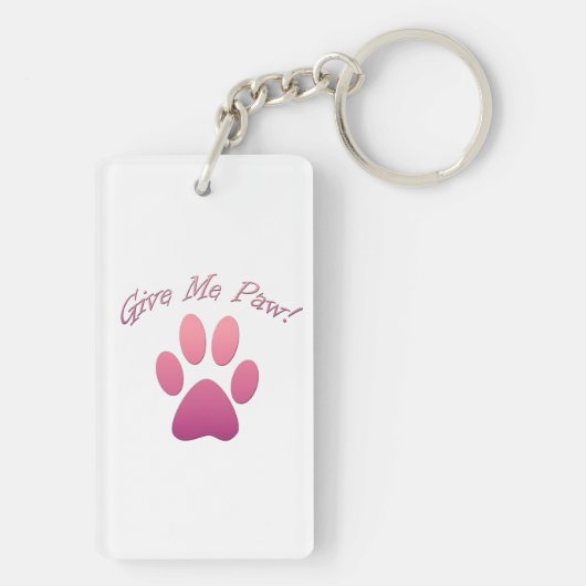 Geef me Paw roze Sleutelhanger (achterkant)