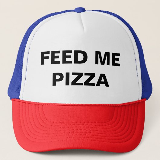 Geef me Pizza grappig Trucker Pet (Voorkant)