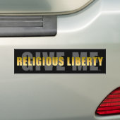 Geef me religieuze vrijheid bumpersticker (Op auto)