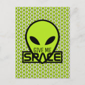 Geef me ruimte, buitenaardse Alien Briefkaart (Voorkant)