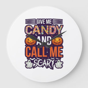 Geef Me Snoep Bel Griezelige Halloween Geest Pompo Grote Klok