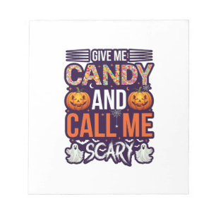 Geef Me Snoep Bel Griezelige Halloween Geest Pompo Notitieblok