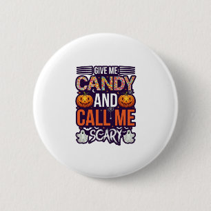 Geef Me Snoep Bel Griezelige Halloween Geest Pompo Ronde Button 5,7 Cm