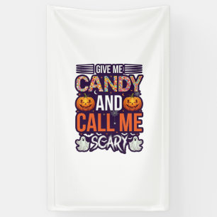 Geef Me Snoep Bel Griezelige Halloween Geest Pompo Spandoek