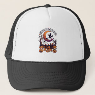 Geef Me Snoep Bel Griezelijke Heks Maan Pompoenen Trucker Pet