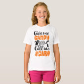 Geef me Snoep en noem me eng Halloween T-Shirt (Voorkant volledig)