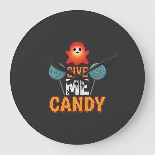 Geef Me Snoep Halloween Geest_1 Grote Klok (Voorkant)