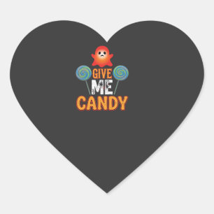 Geef Me Snoep Halloween Geest_1 Hart Sticker