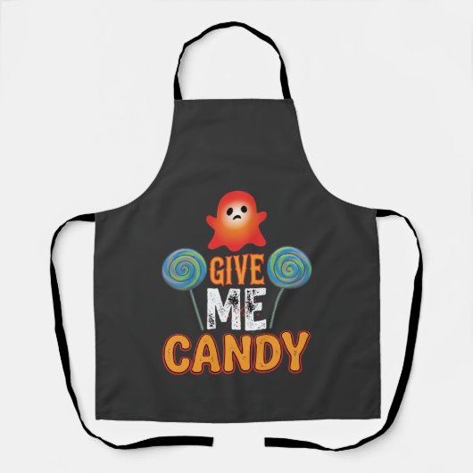 Geef Me Snoep Halloween Geest_1 Schort (Voorkant)