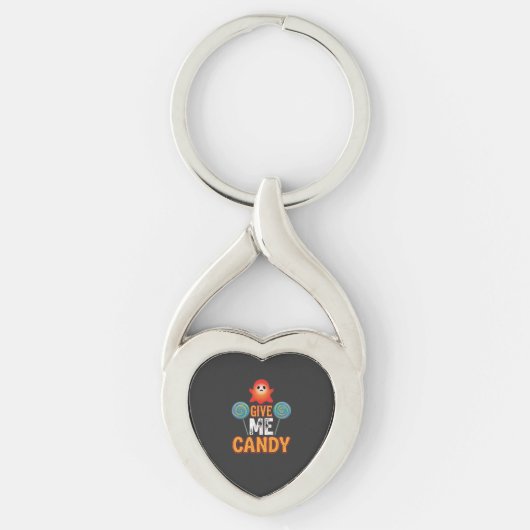 Geef Me Snoep Halloween Geest_1 Sleutelhanger (Voorkant)