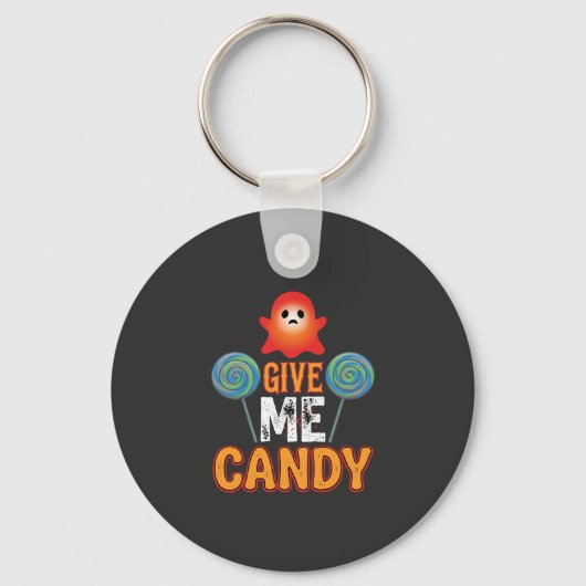 Geef Me Snoep Halloween Geest_1 Sleutelhanger (Voorkant)