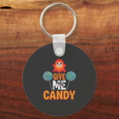 Geef Me Snoep Halloween Geest_1 Sleutelhanger (Voorkant)