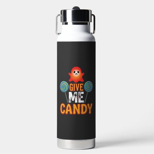 Geef Me Snoep Halloween Geest_1 Waterfles (Voorkant)