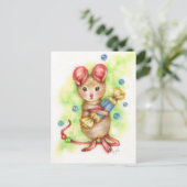 Geef me Snoep - Kute Mouse Art Briefkaart (Staand voorkant)