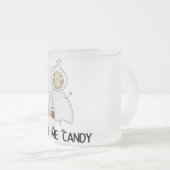 Geef me Snoep Tshirts en cadeaus Matglas Koffiemok (Voorkant rechts)