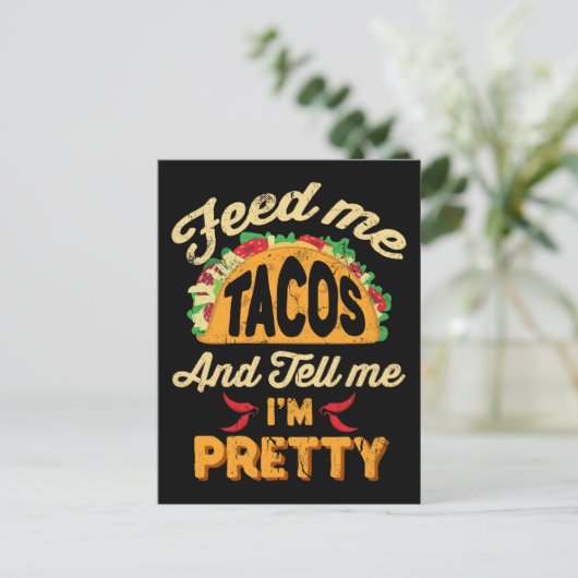 Geef me taco's en bel me, ik ben mooi Cinco de Briefkaart (Staand voorkant)