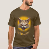 Geef me te eten! Hongerige boze kat T-shirt (Voorkant)
