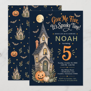 Geef me vijf griezelige Halloween 5e verjaardag Kaart